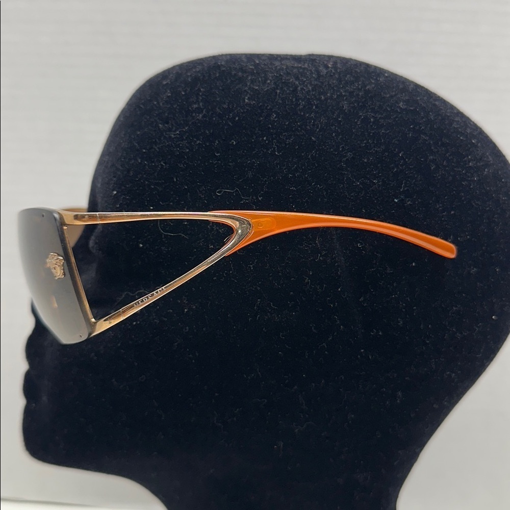 Versace Sunglasses Mod 2048 Vintage Oversized Designer Shield Glasses Orange - Picture 6 of 13